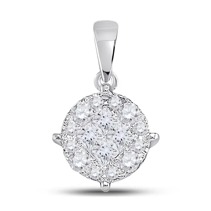 gndatlanta Necklaces 14k White Gold Princess Diamond Fashion Cluster Pendant 2 Cttw gndatlanta Necklaces 14k White Gold Princess Diamond Fashion Cluster Pendant 2 Cttw