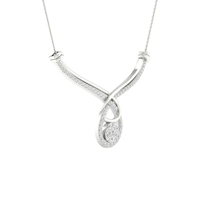 gndatlanta Necklaces 14k White Gold Round Diamond Fashion Necklace 1 Cttw gndatlanta Necklaces 14k White Gold Round Diamond Fashion Necklace 1 Cttw