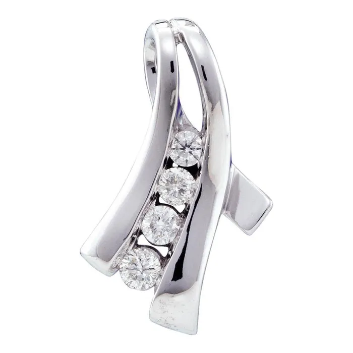 gndatlanta Necklaces 14k White Gold Round Diamond Graduated Fashion Pendant 13 Cttw gndatlanta Necklaces 14k White Gold Round Diamond Graduated Fashion Pendant 13 Cttw