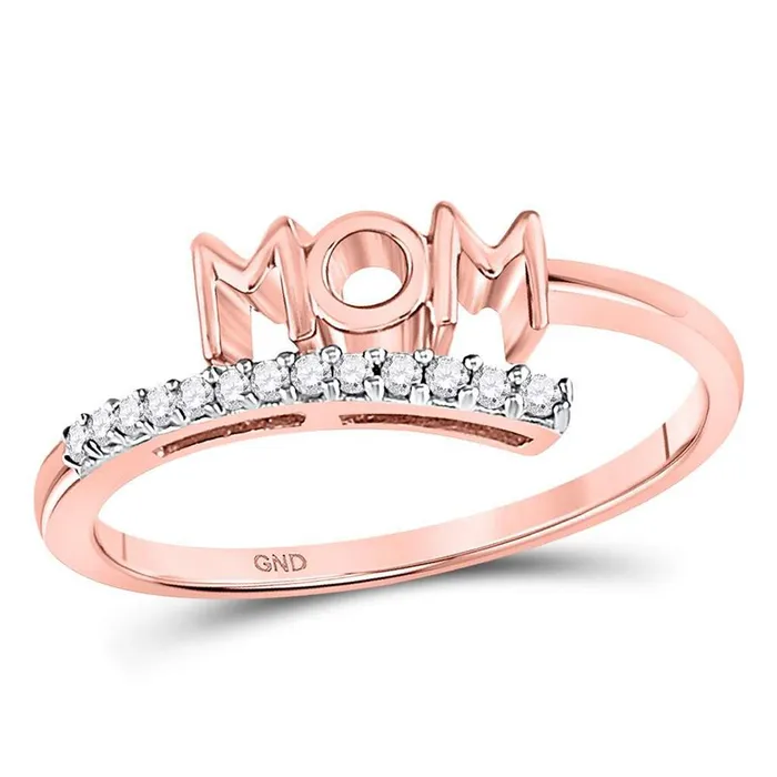 gndatlanta Rings 10k Rose Gold Round Diamond Mom Mother Bypass Band Ring 112 Cttw gndatlanta Rings 10k Rose Gold Round Diamond Mom Mother Bypass Band Ring 112 Cttw