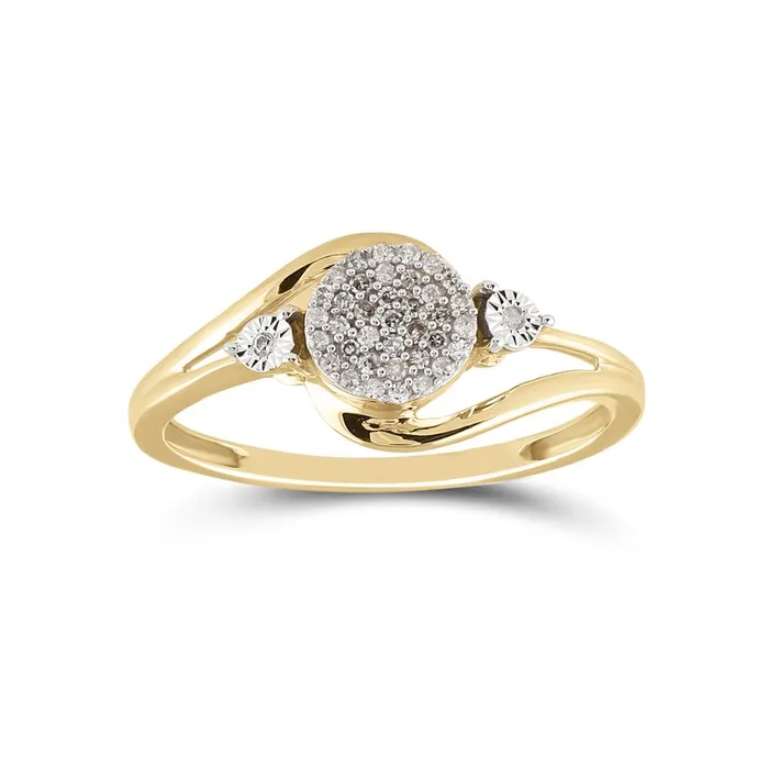 gndatlanta Rings 10k Yellow Gold Round Diamond Concentric Cluster Ring 110 Cttw gndatlanta Rings 10k Yellow Gold Round Diamond Concentric Cluster Ring 110 Cttw