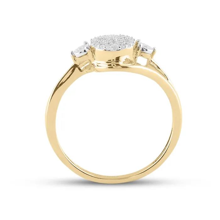 gndatlanta Rings 10k Yellow Gold Round Diamond Concentric Cluster Ring 110 Cttw