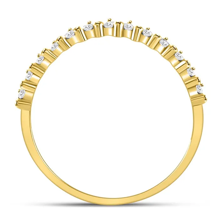 gndatlanta Rings 10k Yellow Gold Round Diamond Stackable Band Ring 18 Cttw