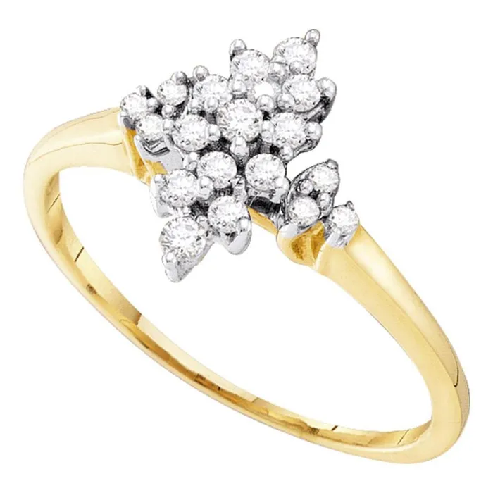 gndatlanta Rings 10k Yellow Gold Round Prongset Diamond Oval Cluster Ring 14 Cttw gndatlanta Rings 10k Yellow Gold Round Prongset Diamond Oval Cluster Ring 14 Cttw