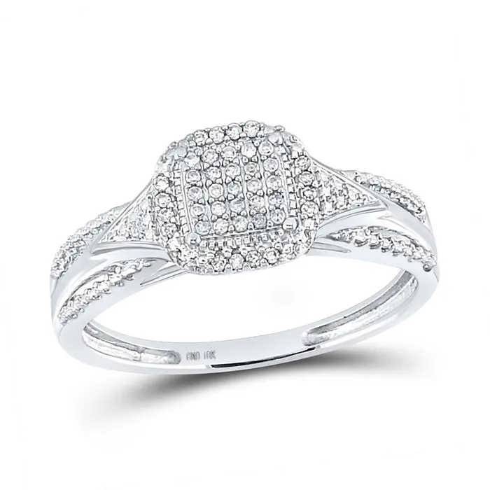gndatlanta Rings 14k White Gold Round Diamond Cluster Bridal Engagement Ring 110 Cttw gndatlanta Rings 14k White Gold Round Diamond Cluster Bridal Engagement Ring 110 Cttw