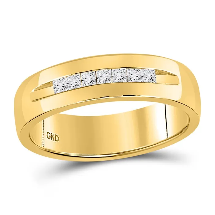 gndatlanta Rings 14k Yellow Gold Princess Diamond Wedding Band Ring 14 Cttw gndatlanta Rings 14k Yellow Gold Princess Diamond Wedding Band Ring 14 Cttw