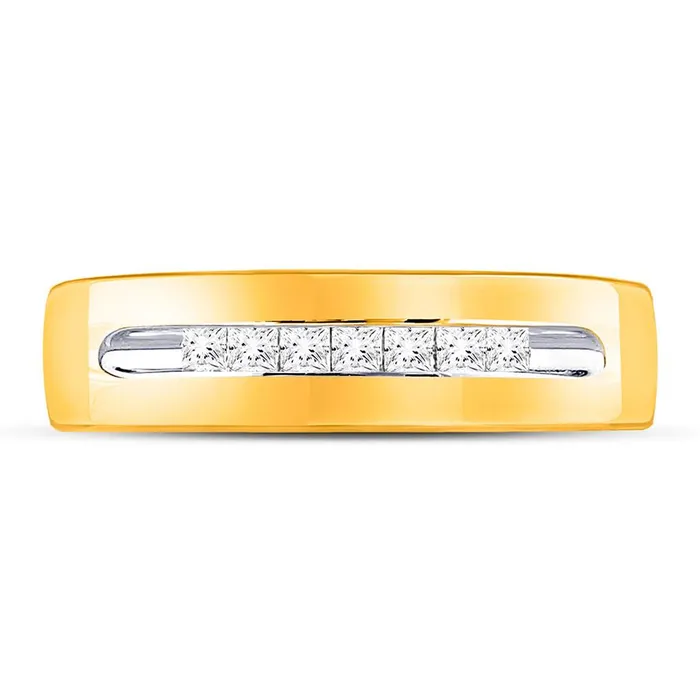 gndatlanta Rings 14k Yellow Gold Princess Diamond Wedding Band Ring 14 Cttw