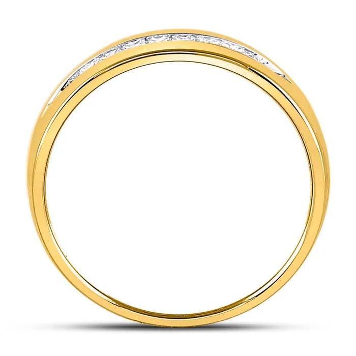 gndatlanta Rings 14k Yellow Gold Princess Diamond Wedding Band Ring 14 Cttw