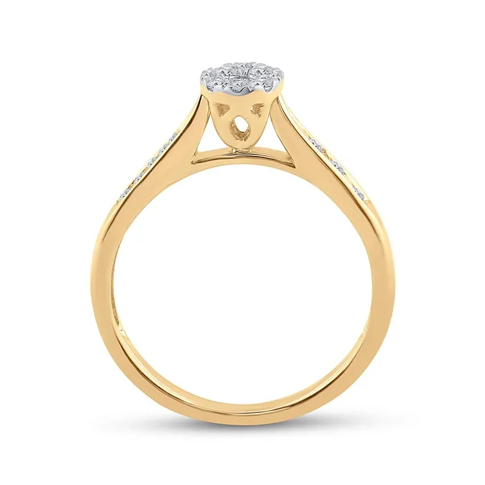 gndatlanta Rings 14k Yellow Gold Round Diamond Cluster Ring 14 Cttw