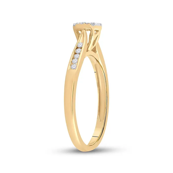 gndatlanta Rings 14k Yellow Gold Round Diamond Cluster Ring 14 Cttw