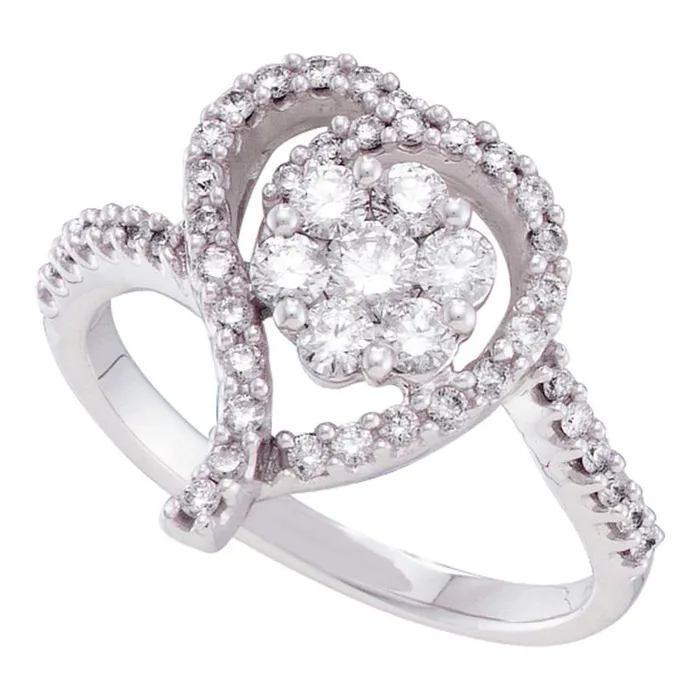 gndatlanta Rings 34CTWDiamond FLOWER HEART RING