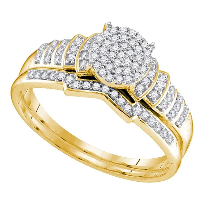 gndatlanta Rings Sterling Silver Round Diamond Bridal Wedding Ring Set 14 Cttw gndatlanta Rings Sterling Silver Round Diamond Bridal Wedding Ring Set 14 Cttw