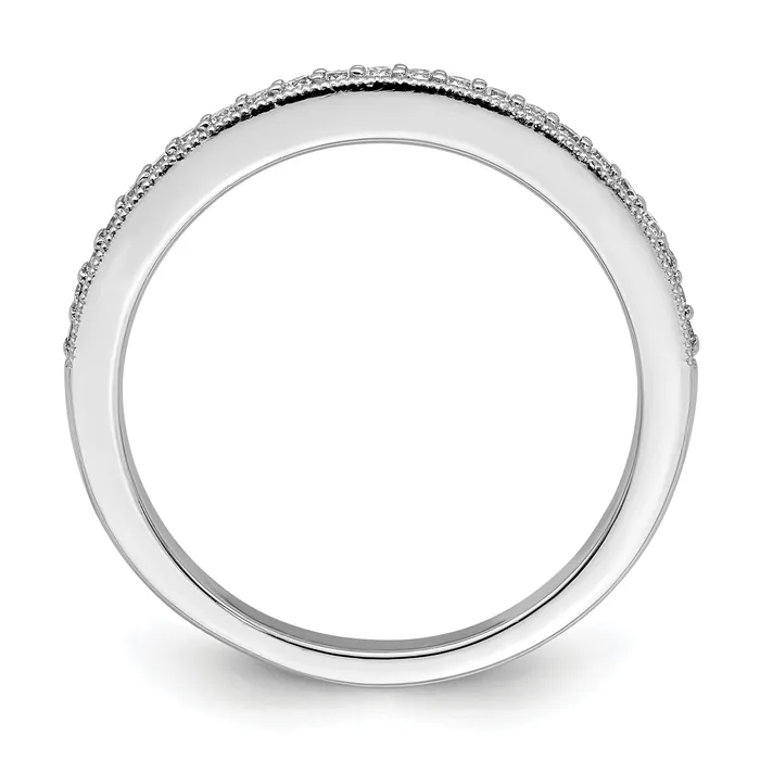 Goldia 016ct CZ Solid Real 14K White Gold Complete Wedding Wedding Band Ring Rings