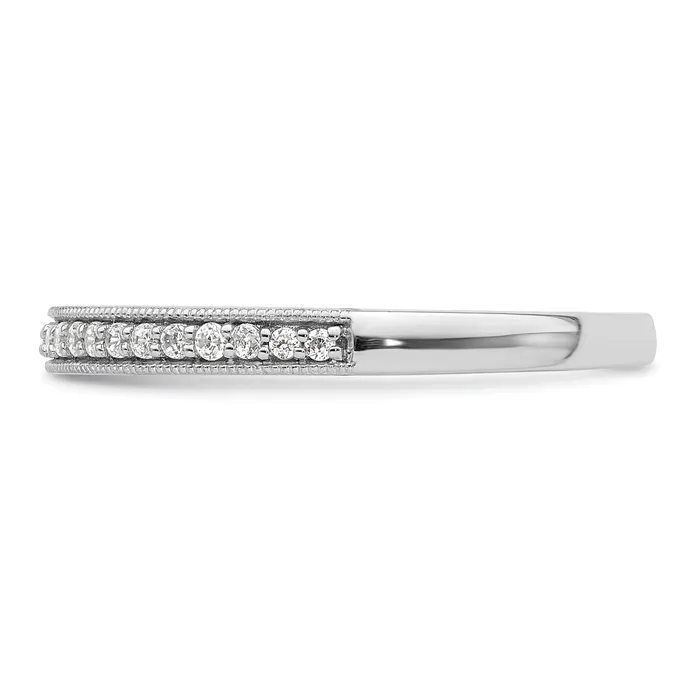 Goldia 016ct CZ Solid Real 14K White Gold Complete Wedding Wedding Band Ring Rings