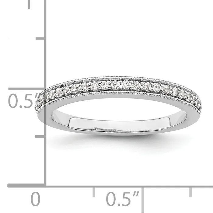 Goldia 016ct CZ Solid Real 14K White Gold Complete Wedding Wedding Band Ring Rings