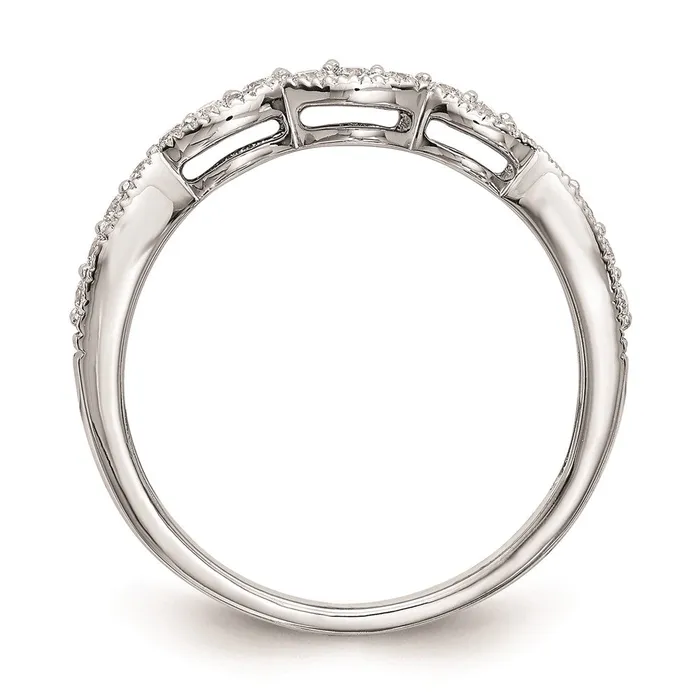 Goldia 025ct CZ Solid Real 14K White Gold Wedding Wedding Band Ring Rings