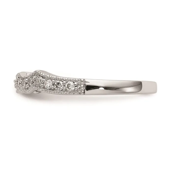 Goldia 025ct CZ Solid Real 14K White Gold Wedding Wedding Band Ring Rings