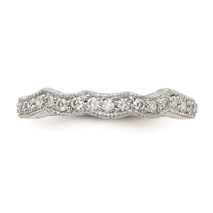 Goldia 025ct CZ Solid Real 14K White Gold Wedding Wedding Band Ring Rings