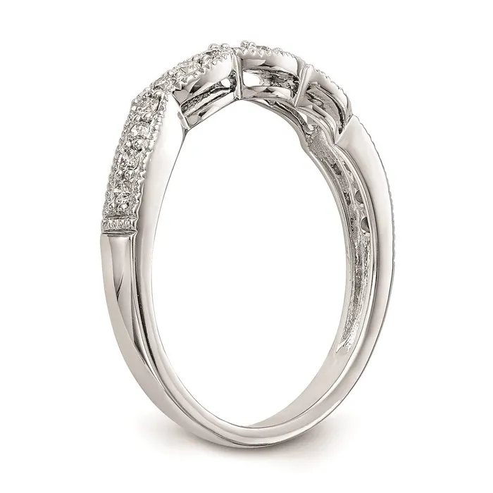 Goldia 025ct CZ Solid Real 14K White Gold Wedding Wedding Band Ring Rings
