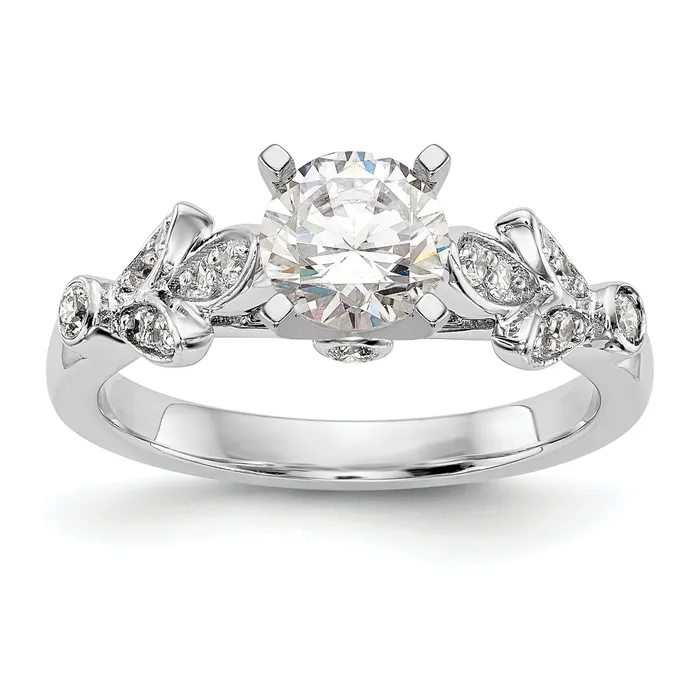 Goldia 029ct CZ Solid Real 14K White Gold Peg Set Engagement Ring Rings Goldia 029ct CZ Solid Real 14K White Gold Peg Set Engagement Ring Rings