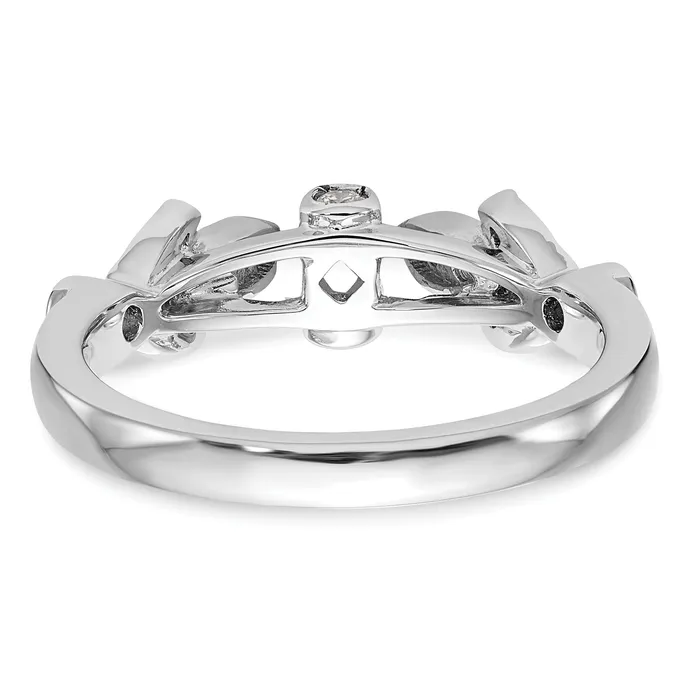 Goldia 029ct CZ Solid Real 14K White Gold Peg Set Engagement Ring Rings
