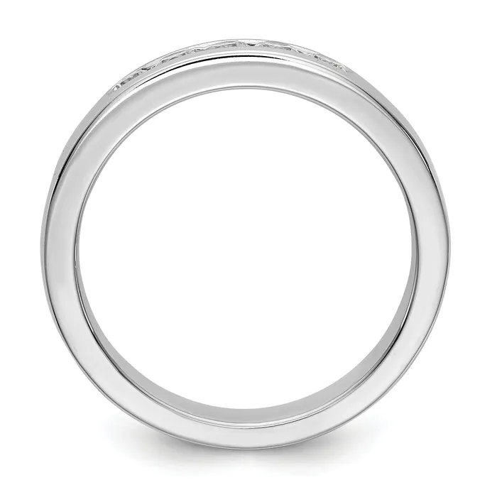 Goldia 030ct CZ Solid Real 14K White Gold 5Stone Channel Wedding Band Ring Rings