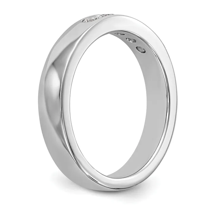 Goldia 030ct CZ Solid Real 14K White Gold 5Stone Channel Wedding Band Ring Rings