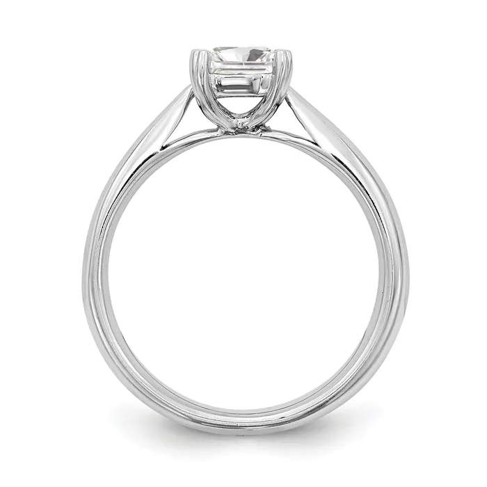 Goldia 033ct CZ Solid Real 14k White Gold Square Solitaire Engagement Ring Rings