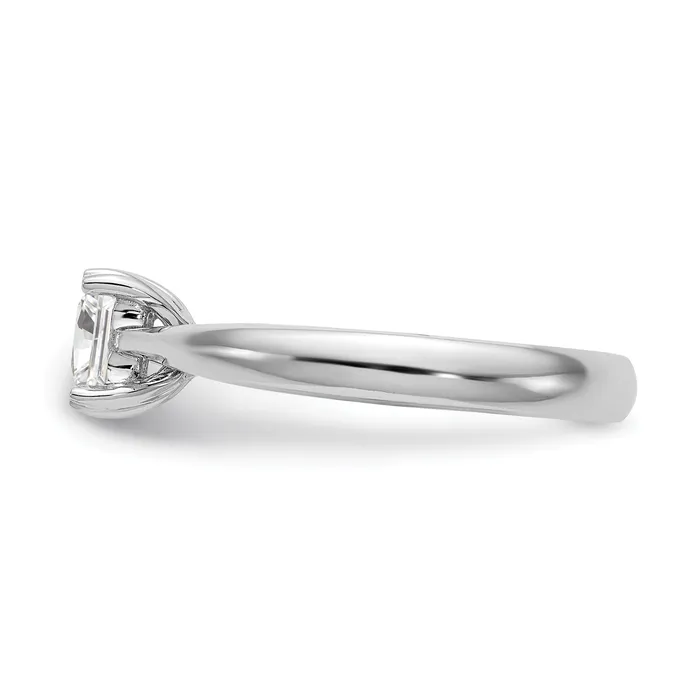 Goldia 033ct CZ Solid Real 14k White Gold Square Solitaire Engagement Ring Rings