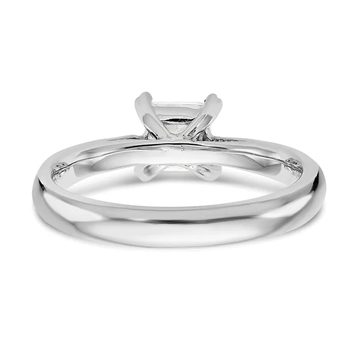 Goldia 033ct CZ Solid Real 14k White Gold Square Solitaire Engagement Ring Rings