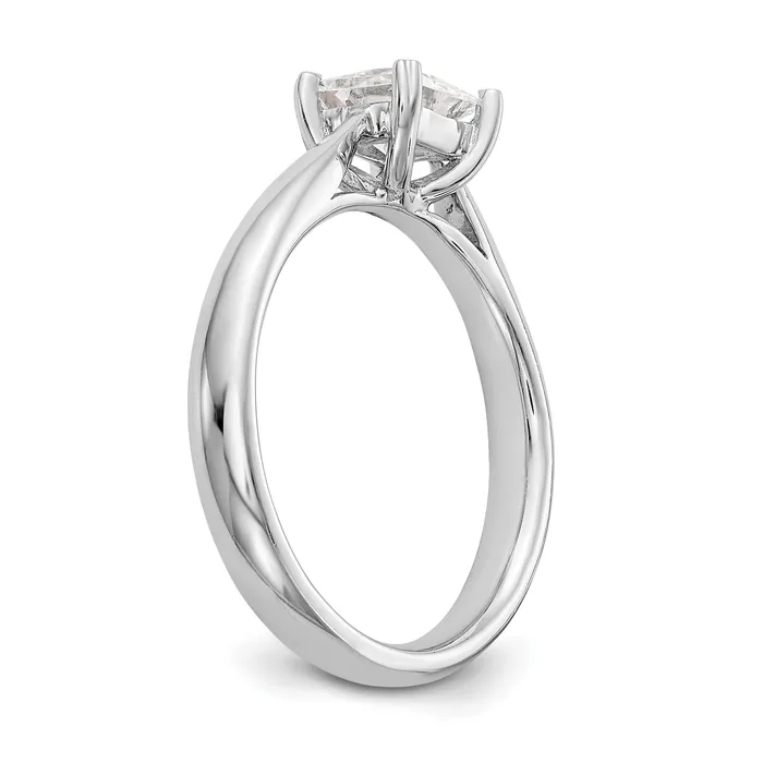 Goldia 033ct CZ Solid Real 14k White Gold Square Solitaire Engagement Ring Rings