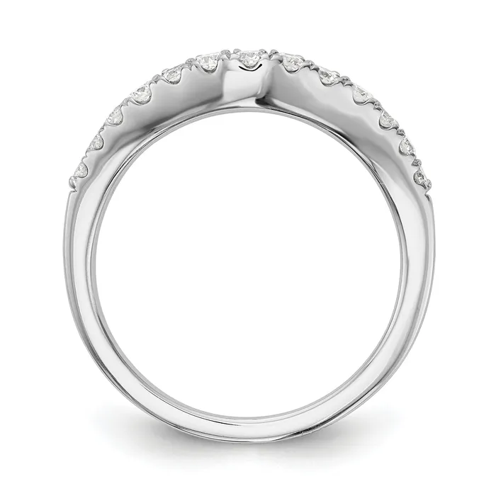 Goldia 038ct CZ Solid Real 14K White Gold Wedding Wedding Band Ring Rings
