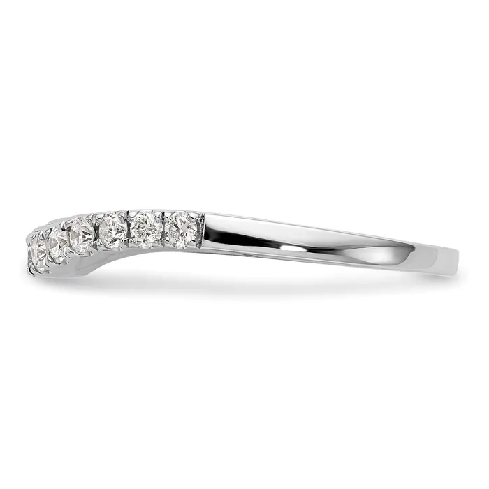 Goldia 038ct CZ Solid Real 14K White Gold Wedding Wedding Band Ring Rings