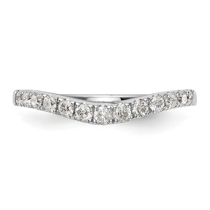Goldia 038ct CZ Solid Real 14K White Gold Wedding Wedding Band Ring Rings