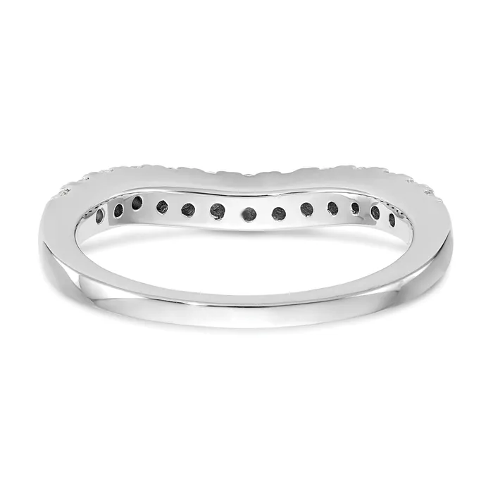Goldia 038ct CZ Solid Real 14K White Gold Wedding Wedding Band Ring Rings