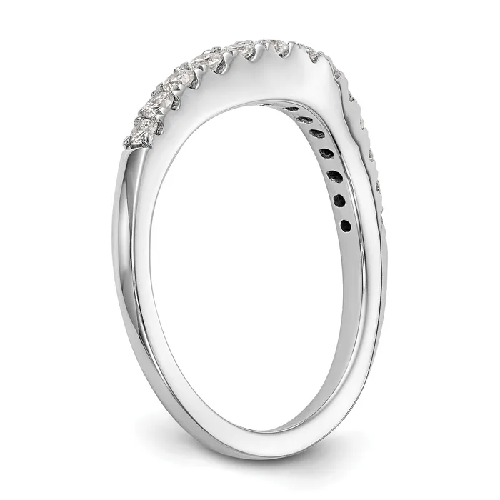 Goldia 038ct CZ Solid Real 14K White Gold Wedding Wedding Band Ring Rings