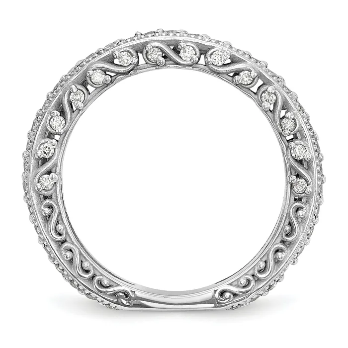 Goldia 055ct CZ Solid Real 14k White Gold Wedding Wedding Band Ring Rings