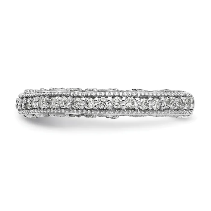 Goldia 055ct CZ Solid Real 14k White Gold Wedding Wedding Band Ring Rings