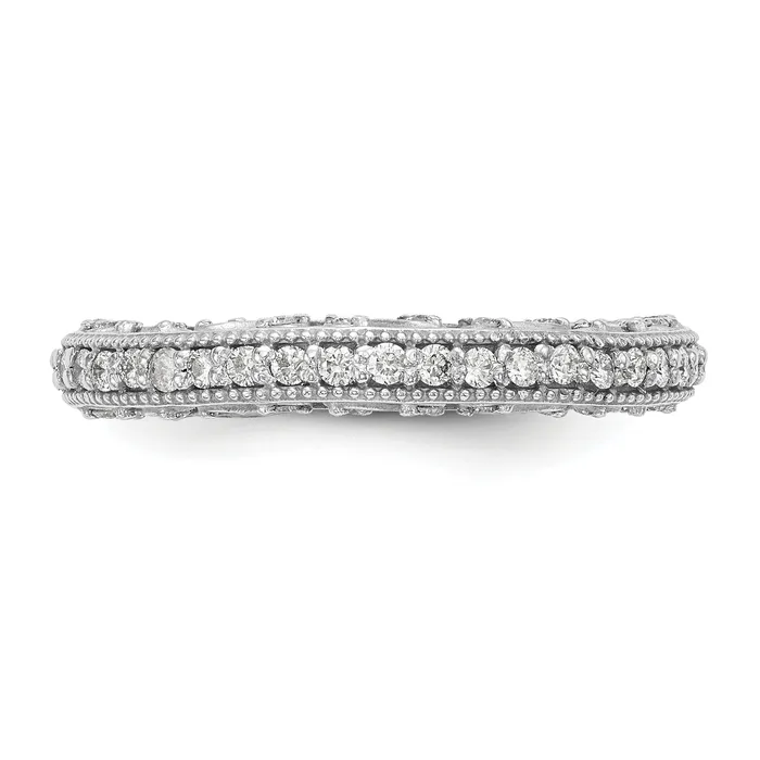 Goldia 055ct CZ Solid Real 14k White Gold Wedding Wedding Band Ring Rings