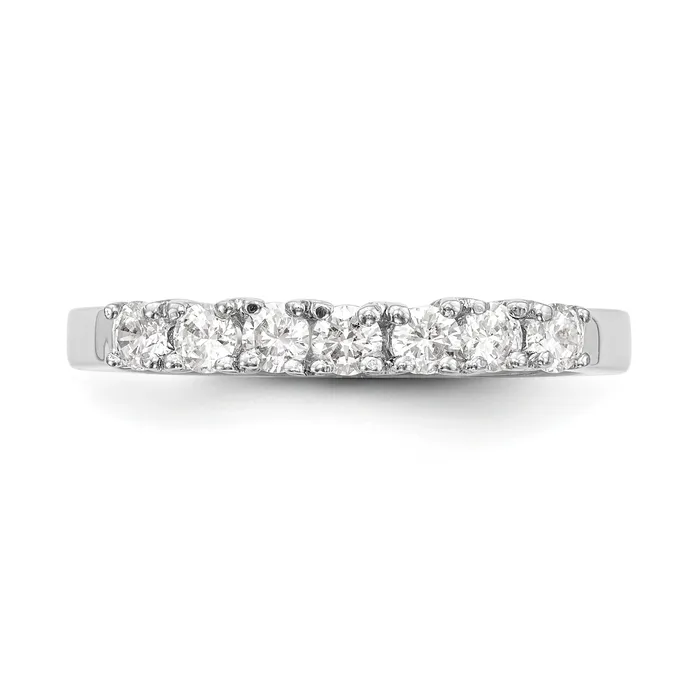 Goldia 105ct CZ Solid Real 14k White Gold Wedding Wedding Band Ring Rings