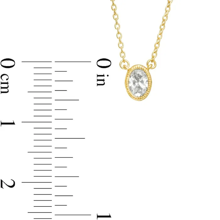 Goldia 15 CT Oval Natural Clarity Enhanced Solitaire Antique VintageStyle Necklace in 10K Yellow Gold Necklaces Goldia 15 CT Oval Natural Clarity Enhanced Solitaire Antique VintageStyle Necklace in 10K Yellow Gold Necklaces