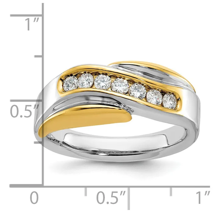 Goldia 14k Twotone Gold Mens 12 carat Diamond Complete Ring Rings