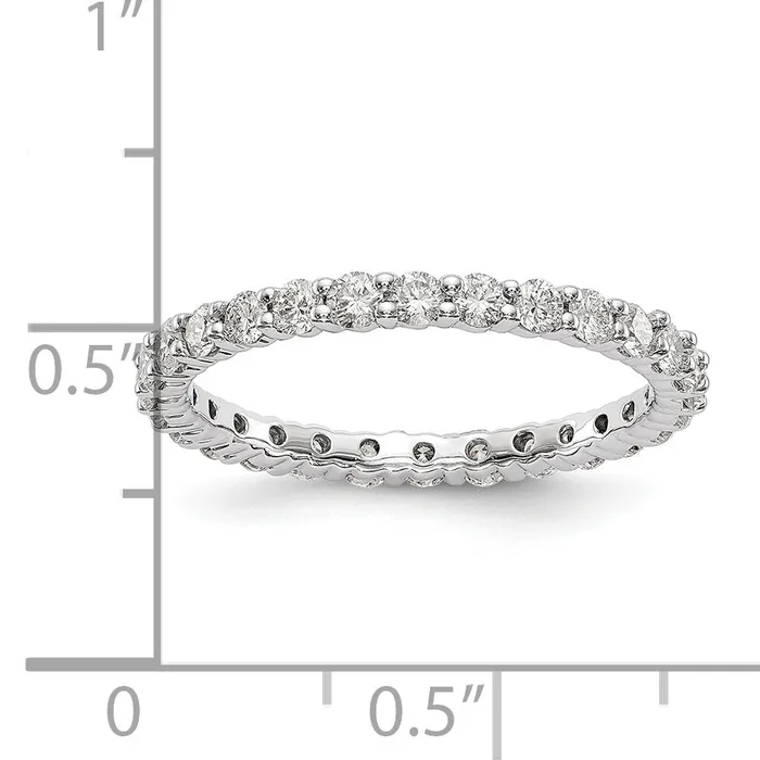 Goldia 14k White Gold 1 Ct Lab Grown Diamond VSSI G Shared Prong Eternity Band Ring Rings