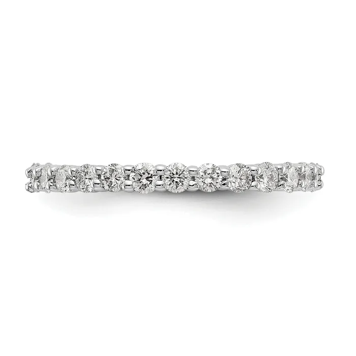 Goldia 14k White Gold 1 Ct Lab Grown Diamond VSSI G Shared Prong Eternity Band Ring Rings