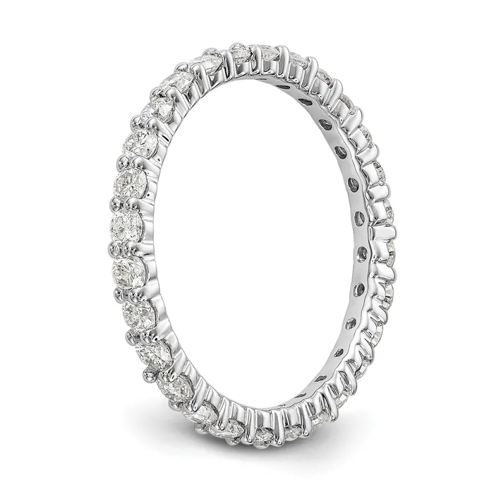 Goldia 14k White Gold 1 Ct Lab Grown Diamond VSSI G Shared Prong Eternity Band Ring Rings