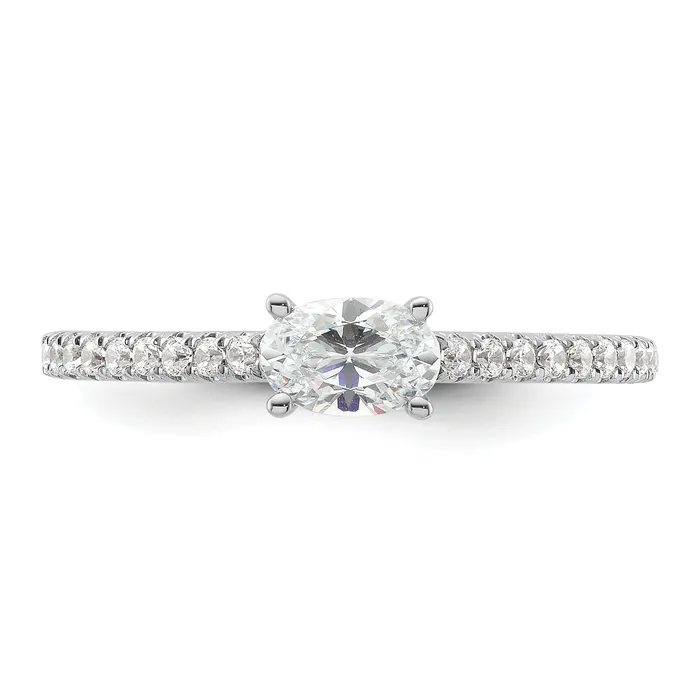 Goldia 14k White Gold 34 Ct Lab Grown Diamond VSSI G EastWest Oval Engagement Ring Rings