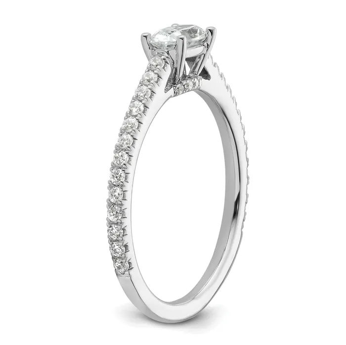 Goldia 14k White Gold 34 Ct Lab Grown Diamond VSSI G EastWest Oval Engagement Ring Rings