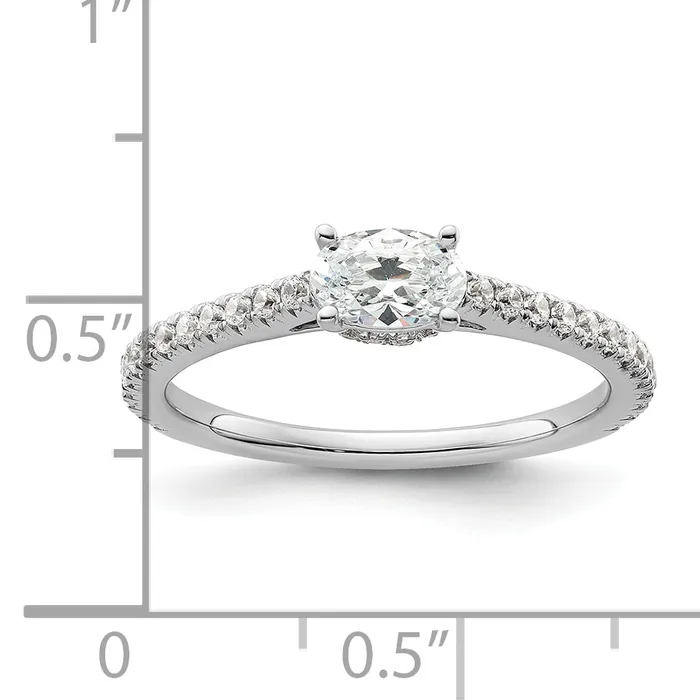 Goldia 14k White Gold 34 Ct Lab Grown Diamond VSSI G EastWest Oval Engagement Ring Rings