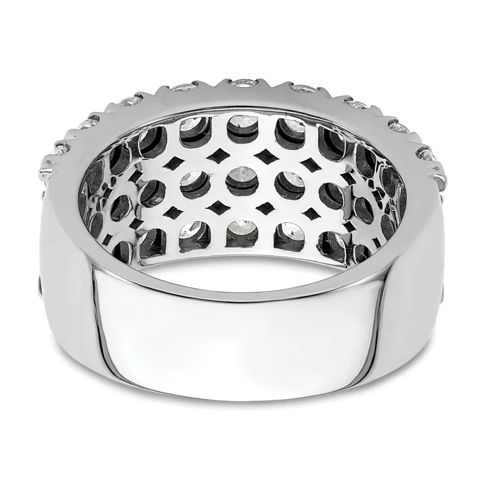 Goldia 14k White Gold 3 Ct Lab Grown Diamond VSSI G Triple Row Fashion Band Ring Rings