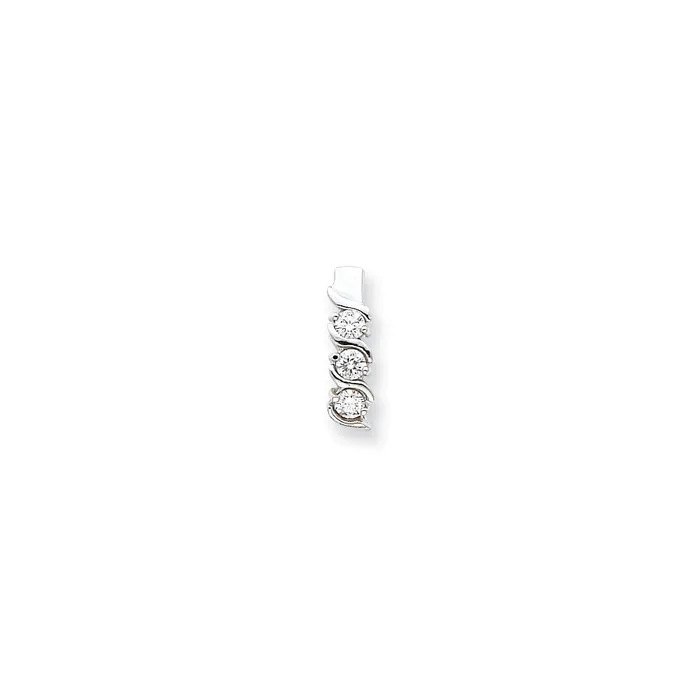 Goldia 14k White Gold AA Real Diamond chain slide Necklaces